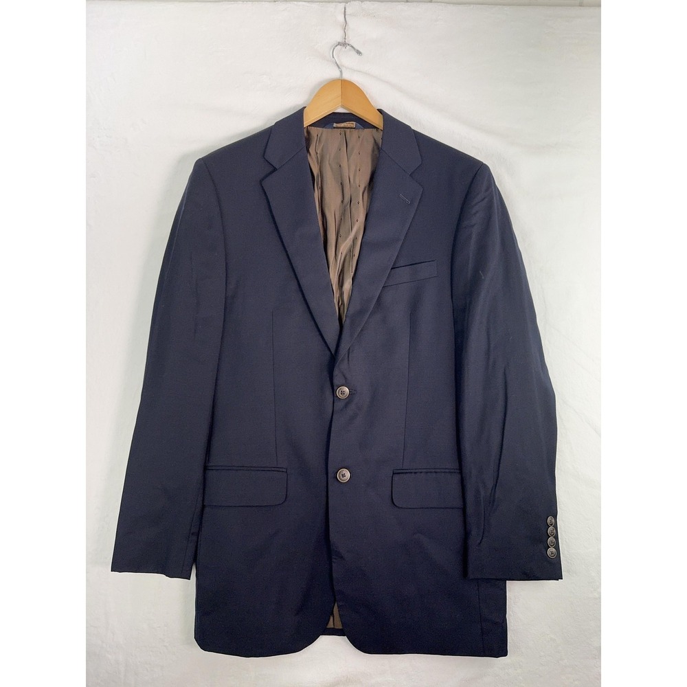 Joseph & Feiss Gold Blazer Mens 38‎ Long Wool Two Button Suit Jacket Coat